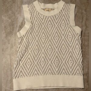 Elie Tahari | Cream Sleeveless Knit Top